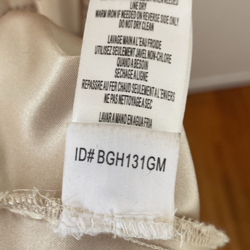 BCBG Beaded Cream & Brown Floral Silk Gown Size 2 - Picture 11 of 16